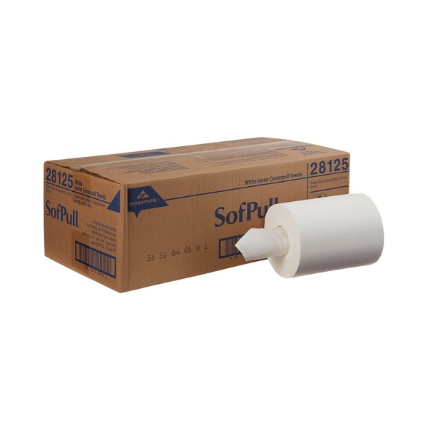 Sofpull Sofpull Center Pull Paper Towels, 1 Ply, 320 Sheets, White, 8 PK 28125